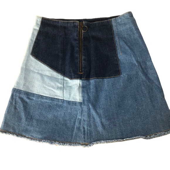 Divided H&M Patchwork Denim Skirt SZ 6 - Picture 4 of 8